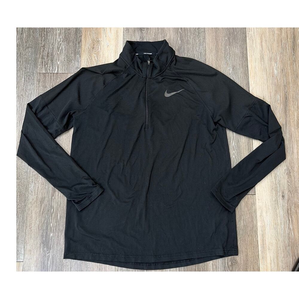 Nike Running Dri-FIT Womens Large Black 1/4 Zip Pullover Athletic Training Top